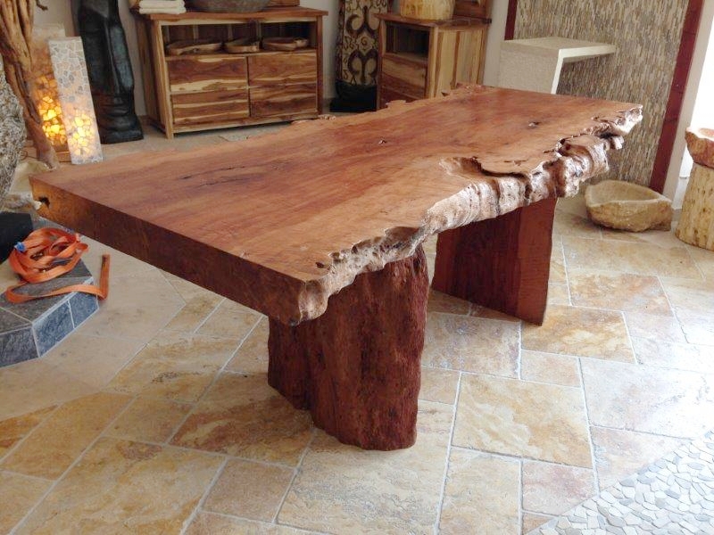 Tischplatte / Esstisch aus einem Baumstamm “Lychee” 206 x ...