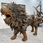 Massivholzmöbel Skulptur Löwe