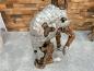 Preview: Skulptur Sitzender Hund aus Altholz mit Aluminium