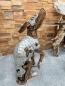 Preview: Skulptur Sitzender Hund aus Altholz mit Aluminium