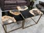 Preview: Couchtisch-Set aus versteinertem Holz "Stone Age"