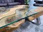 Preview: Wohnzimmertisch aus recyceltem Holz (Teak) Wild Landscape Trapez