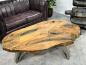 Preview: Couchtisch oval aus Holz aus Baumscheiben