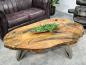 Preview: Couchtisch oval aus Holz aus Baumscheiben