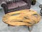 Preview: Couchtisch oval aus Holz aus Baumscheiben