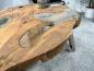 Preview: Couchtisch oval aus Holz aus Baumscheiben