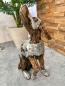 Preview: Deko Sitzender Hund 86 cm aus Holz und Aluminium