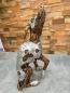 Preview: Deko Sitzender Hund 86 cm aus Holz und Aluminium