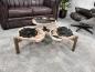 Preview: Design Couchtisch/Beistelltisch "Stone Age" aus versteinertem Holz