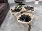 Preview: Design Couchtisch/Beistelltisch "Stone Age" aus versteinertem Holz