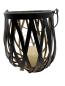 Preview: Design Kerzenhalter Windlicht mit Griff aus schwarz lackiertem Stahl M