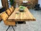 Preview: Design Massivholztisch aus recyceltem Altholz "Deep Island"