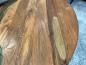Preview: Runder Couchtisch "Eternia" (Durchm. ca. 80 cm / Höhe ca. 40 cm) aus recyceltem Holz mit Glaseinlagen