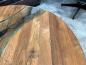 Preview: Runder Couchtisch "Eternia" (Durchm. ca. 80 cm / Höhe ca. 40 cm) aus recyceltem Holz mit Glaseinlagen