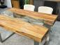 Preview: Esstisch mit Glaseinlage Old Elements aus recyceltem Teakholz