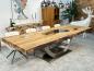 Preview: Design Massivholztisch aus recyceltem Altholz "Deep Island"