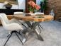 Preview: Runder Designtisch aus recyceltem Holz