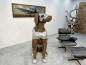 Preview: Deko Sitzender Hund 100 cm aus Holz und Aluminium