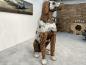 Preview: Deko Sitzender Hund 100 cm aus Holz und Aluminium