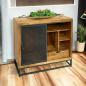 Preview: Highboard Sideboard Industriedesign aus Holz mit Metall