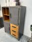 Preview: Highboard Vitrine Schrank Massivholz Metall