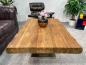 Preview: Massiver Couchtisch Holz mit Edelstahl modern rustikal Massivholz