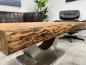 Preview: Massiver Couchtisch Holz mit Edelstahl modern rustikal Massivholz