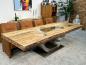 Preview: Design Massivholztisch aus recyceltem Altholz "Deep Island"