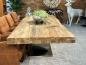 Preview: Design Massivholztisch aus recyceltem Altholz "Deep Island"