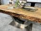 Preview: Nachhaltiger Massivholztisch "Deep Island" aus recyceltem Holz