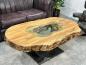 Preview: Ovaler Couchtisch Fusion 135 cm aus Holz