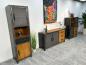 Preview: Schrank aus Metall Massivholz Hochschrank Loftstyle