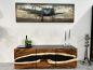 Preview: Sideboard Anrichte "Black Forest" aus recyceltem Holz mit Suar Baumscheiben 160 cm