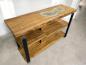 Preview: Sideboard aus Holz mit Roheisen Industriedesign