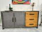 Preview: Sideboard aus Metall und Massivholz