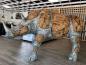 Preview: Skulptur / Dekofigur "Nashorn" L216 x B80 x H111 cm aus Altholz mit Aluminium