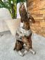 Preview: Skulptur Holzfigur Hund mit Aluminium