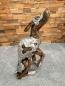 Preview: Skulptur Holzfigur Hund mit Aluminium