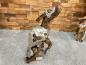 Preview: Skulptur Holzfigur Hund mit Aluminium