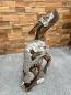 Preview: Skulptur Holzfigur Hund mit Aluminium