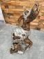 Preview: Skulptur Holzfigur Hund mit Aluminium