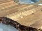 Preview: Runder Esstisch Eternia aus recyceltem Holz mit Glaseinlage