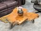 Preview: Designtisch/Couchtisch "Lakeside" aus recyceltem Holz 123 cm