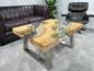 Preview: Wohnzimmertisch aus recyceltem Holz (Teak) Wild Landscape Trapez