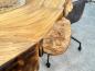 Preview: Extravaganter runder Esstisch aus Holz mit Edelstahl und Glas