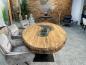 Preview: Esszimmertisch oval massiv Holz Sky Island Indutriedesign