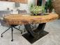 Preview: Esszimmertisch oval massiv Holz Sky Island Indutriedesign