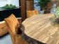 Preview: Runder Esstisch Eternia aus recyceltem Holz mit Glaseinlage