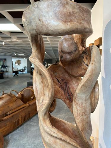 Holzskulptur Raumtrenner Teakholz