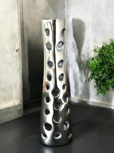 Dekovase Filippo aus Metall silber 33 cm